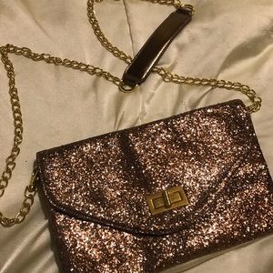 ALDO glitter rose gold shoulder bag, like new!